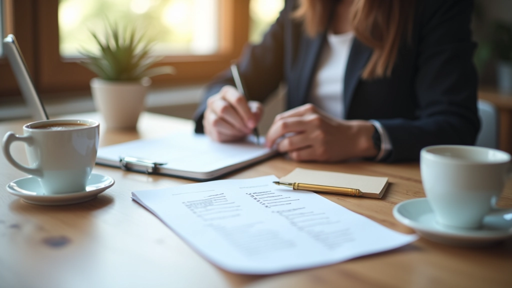 Checklist digitale con compiti pre-evento, smartphone e notebook su tavolo di lavoro, persona che controlla i dettagli, organizzazione, illuminazione naturale