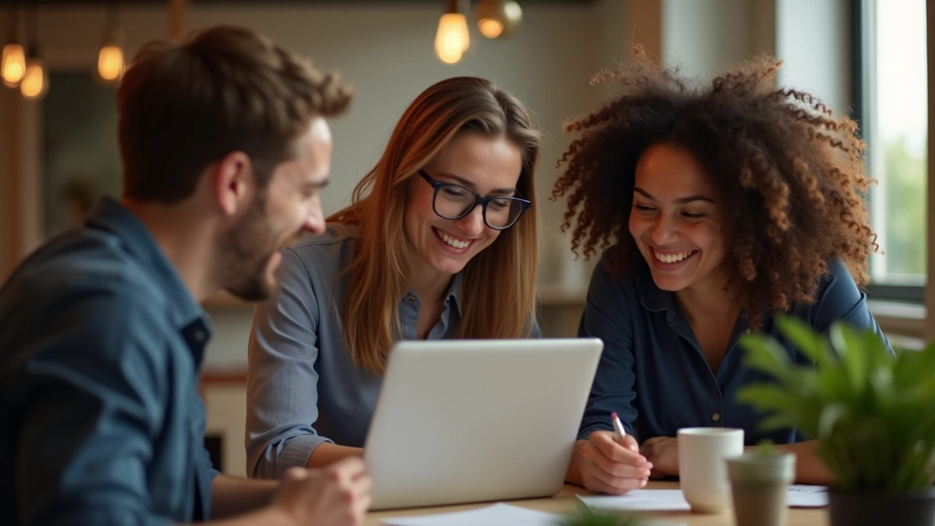 Team collaborating on a digital project