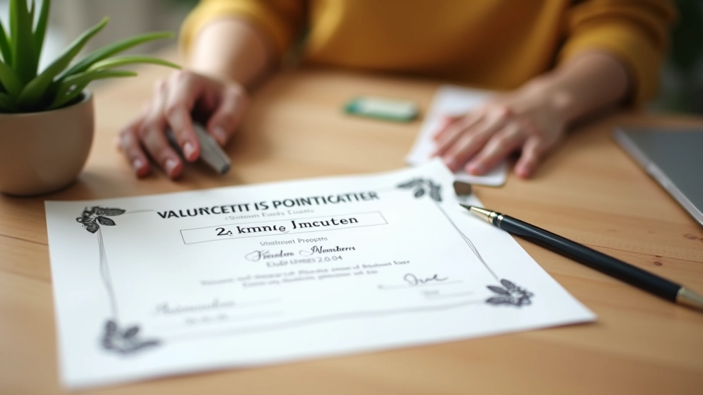 Certificato di apprezzamento per volontari con decorazioni e loghi dell'associazione
