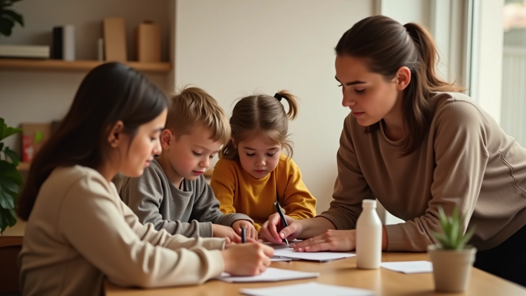 Volontari che lavorano insieme per aiutare i bambini della comunità locale