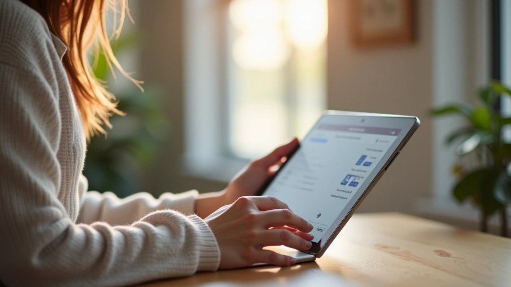 Persona che utilizza un tablet per consultare un portale di gestione, mostra di selezionare un turno disponibile